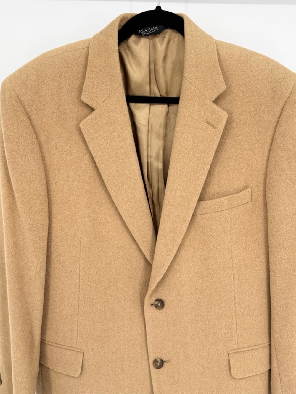Jos A Bank 100% Camel Hair‎ Blazer Sport Coat 44R Gordon 2 Button Work Office - Picture 2 of 15